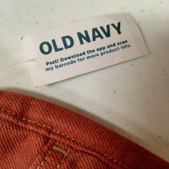 Old Navy Pants Girls Small 6 Baggy Wide Leg High Rise Rust Elastic Canvas READ - Picture 9 of 12